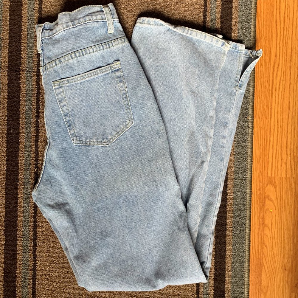 WOMENS - sz Med 4-6 TOPPIES Mom Jeans, high waist, split ankle, overlength